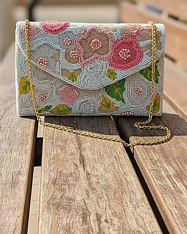 Pastel Rose Chain Clutch